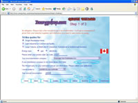 Small picture of energyshop.com Flash based quote wizard, step 1